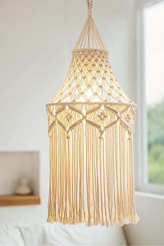 Macrame Hanging Lampshade free shipping -Oh Em Gee Boutique