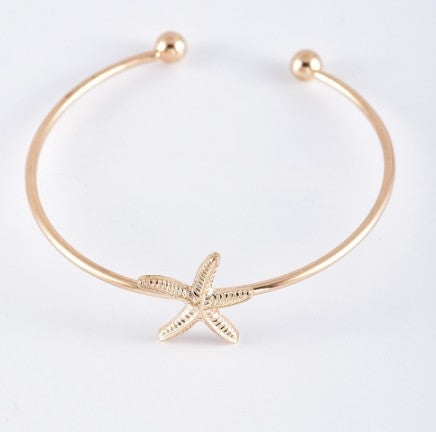 Gold Sea Shell Summer Bangle Bracelet Set free shipping -Oh Em Gee Boutique
