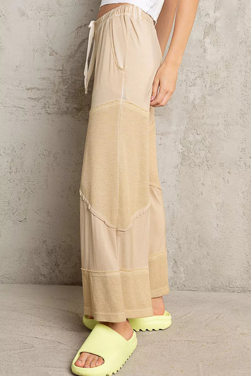 POL Elastic Waistband Wide Leg Pants with Drawstring free shipping -Oh Em Gee Boutique