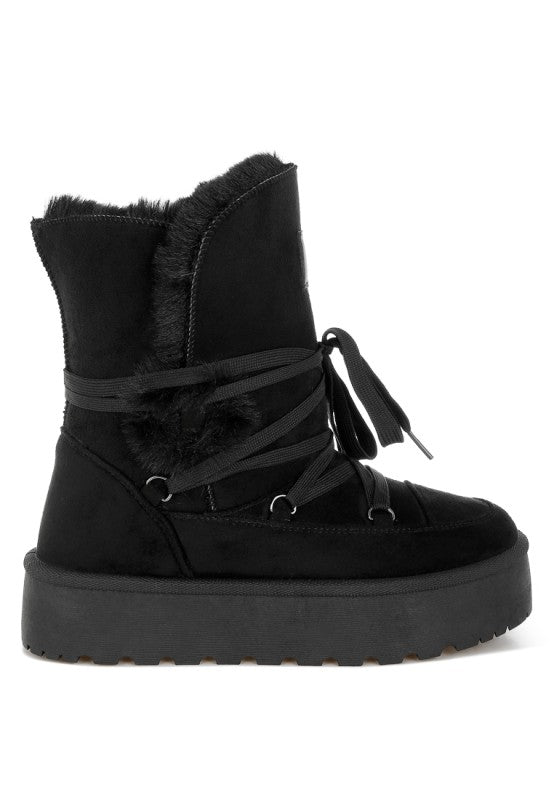 Noaya Chunky Faux Fur Snow Boots free shipping -Oh Em Gee Boutique