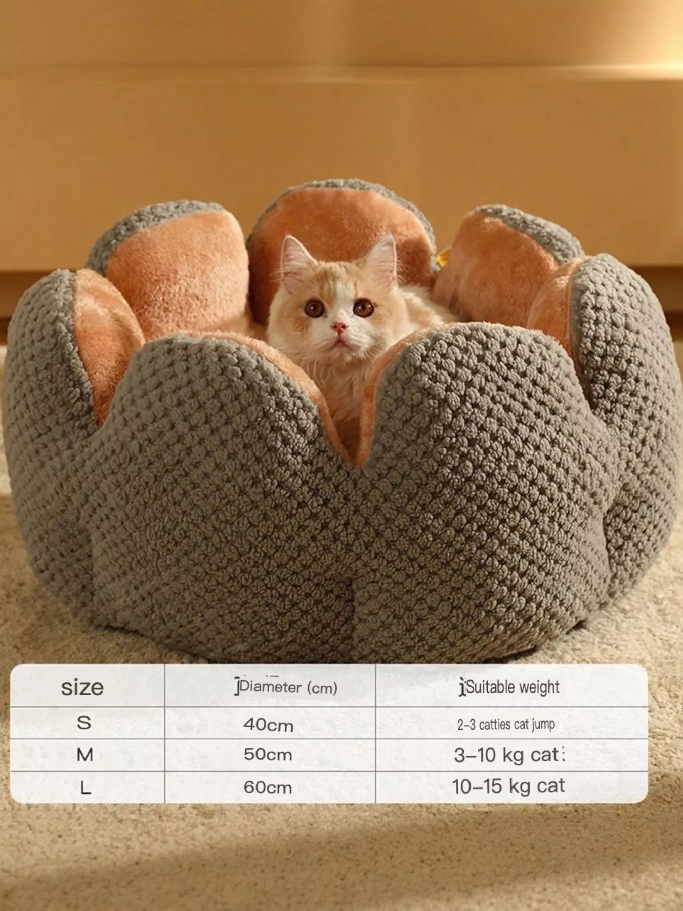 Flower Petal Plush Cozy Pet Nests, Cat/Dog free shipping -Oh Em Gee Boutique