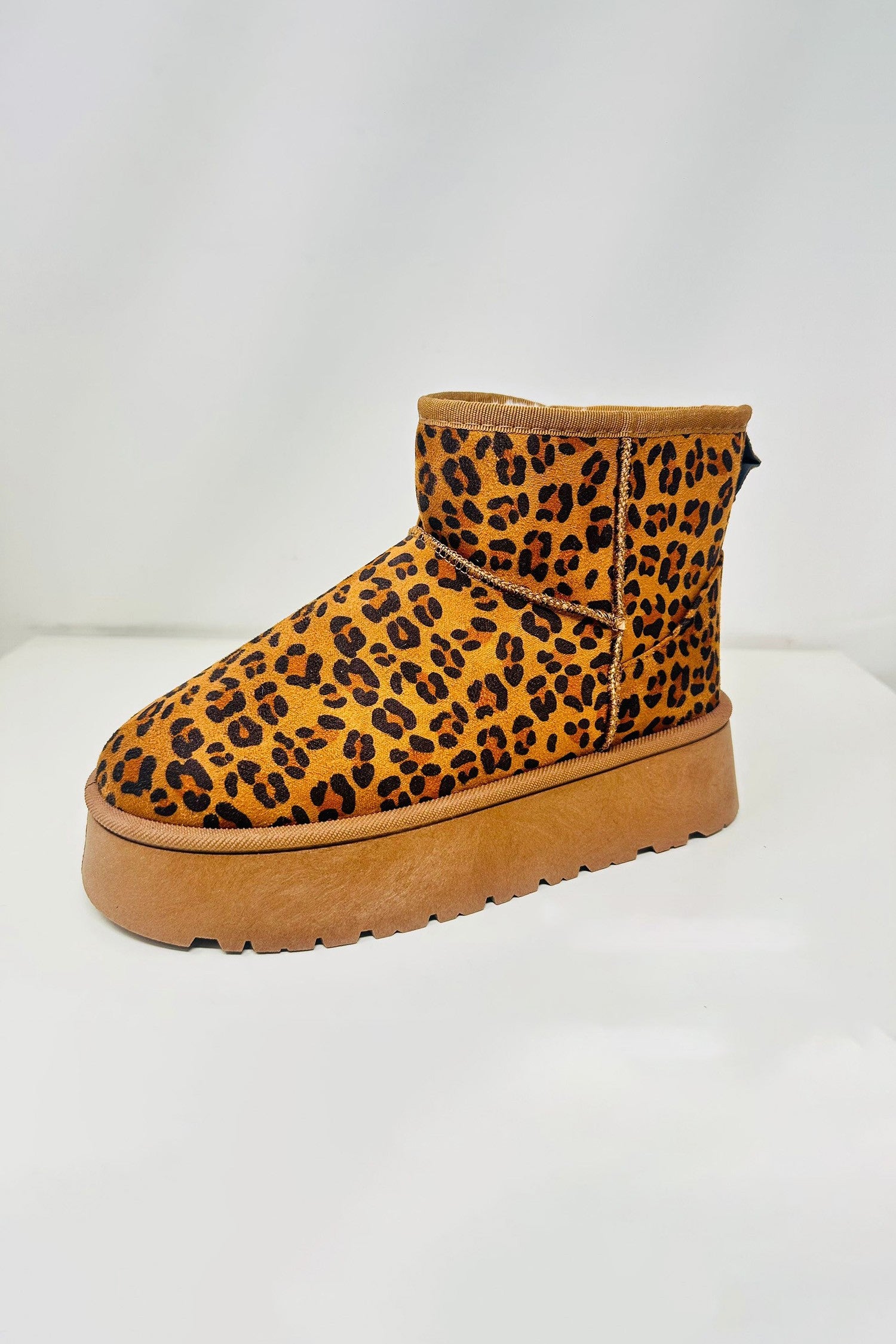 WILD DIVA Thermal Furry Leopard Platform Booties free shipping -Oh Em Gee Boutique