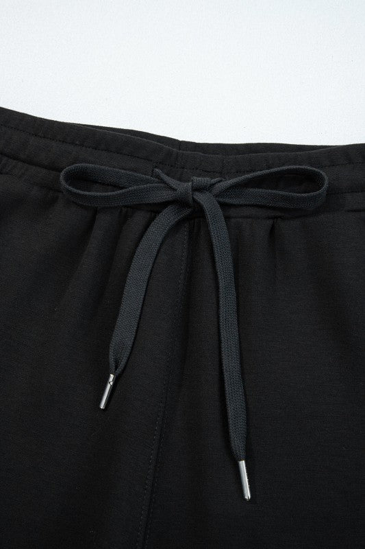 Solid Quarter-Zip Top and Drawstring Pants Set free shipping -Oh Em Gee Boutique