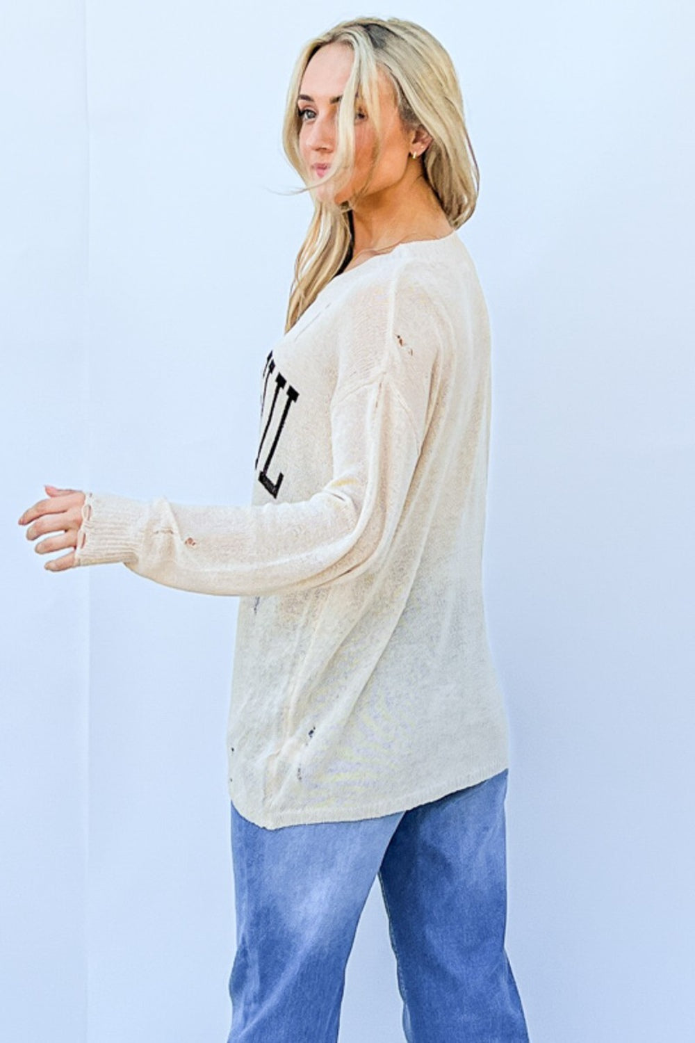 And The Why GRATEFUL Long Sleeve Knit Top free shipping -Oh Em Gee Boutique