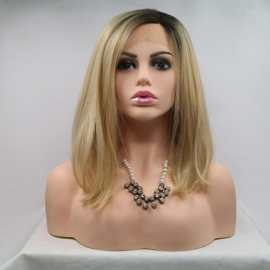13*3" Lace Front Wigs Synthetic Mid-length Straight 12" 130% Density free shipping -Oh Em Gee Boutique