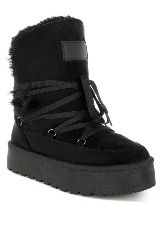 Noaya Chunky Faux Fur Snow Boots free shipping -Oh Em Gee Boutique