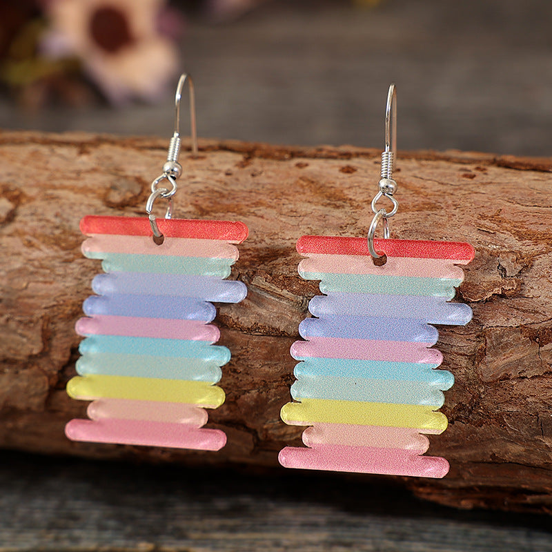 Acrylic Rainbow Dangle Earrings free shipping -Oh Em Gee Boutique