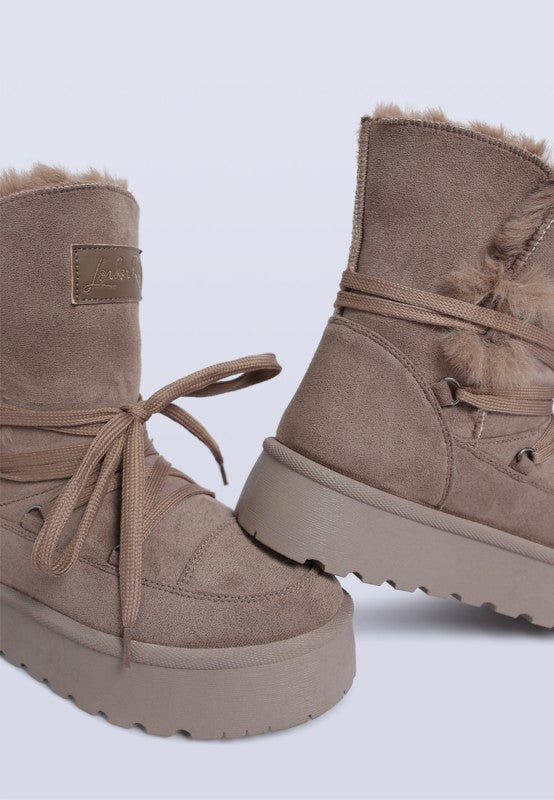 Noaya Chunky Faux Fur Snow Boots free shipping -Oh Em Gee Boutique