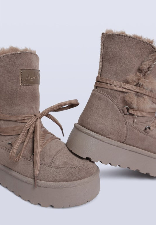 Noaya Chunky Faux Fur Snow Boots free shipping -Oh Em Gee Boutique