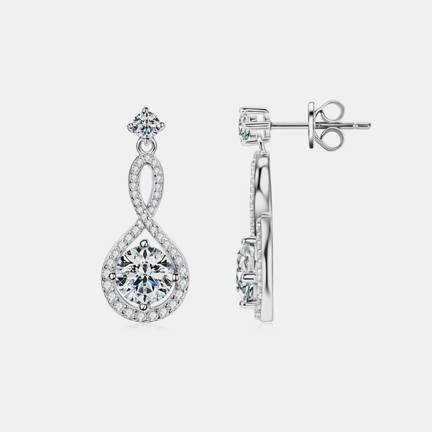 1 Carat Moissanite 925 Sterling Silver Earrings free shipping -Oh Em Gee Boutique