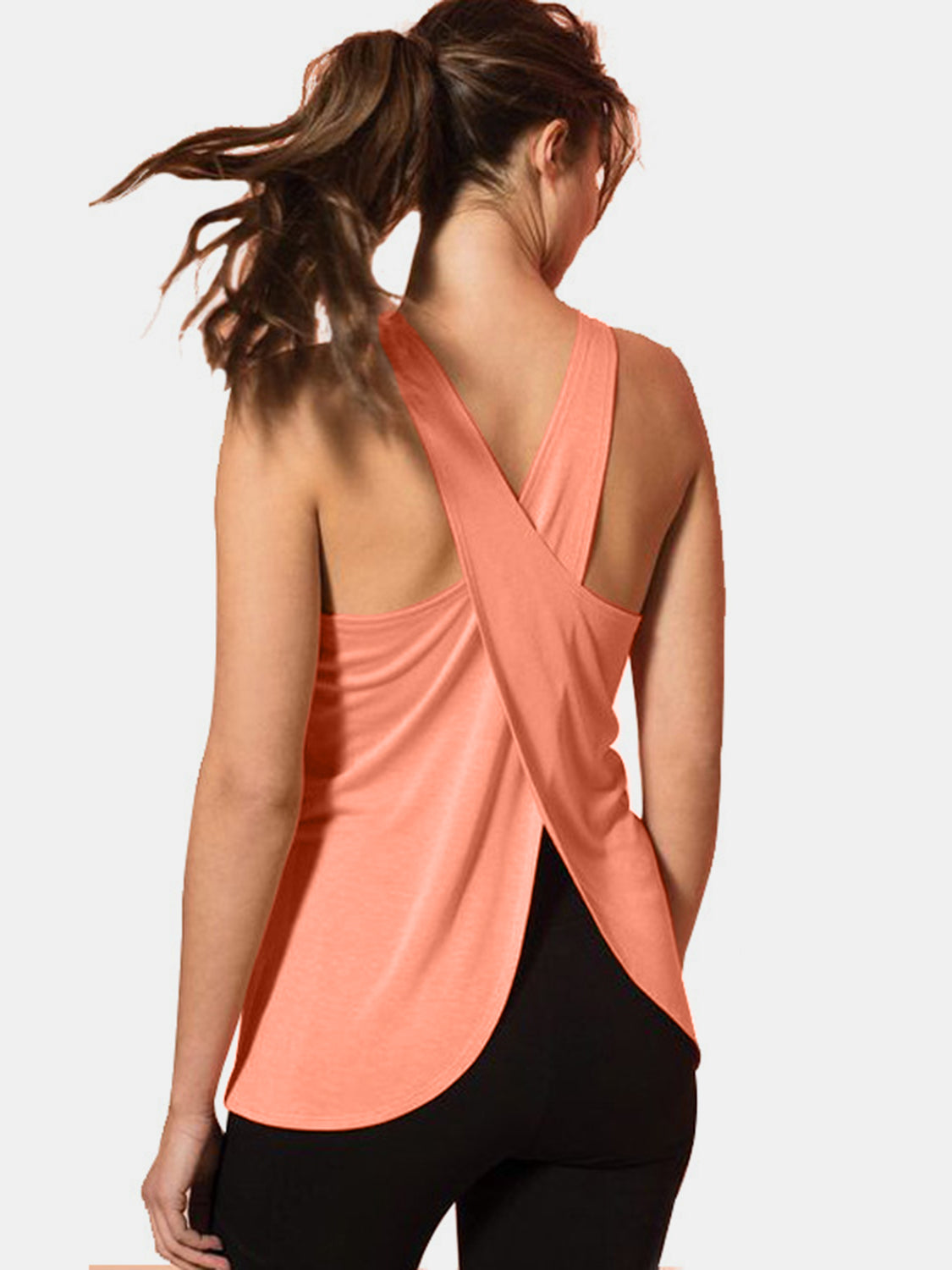 Crisscross Scoop Neck Active Tank free shipping -Oh Em Gee Boutique