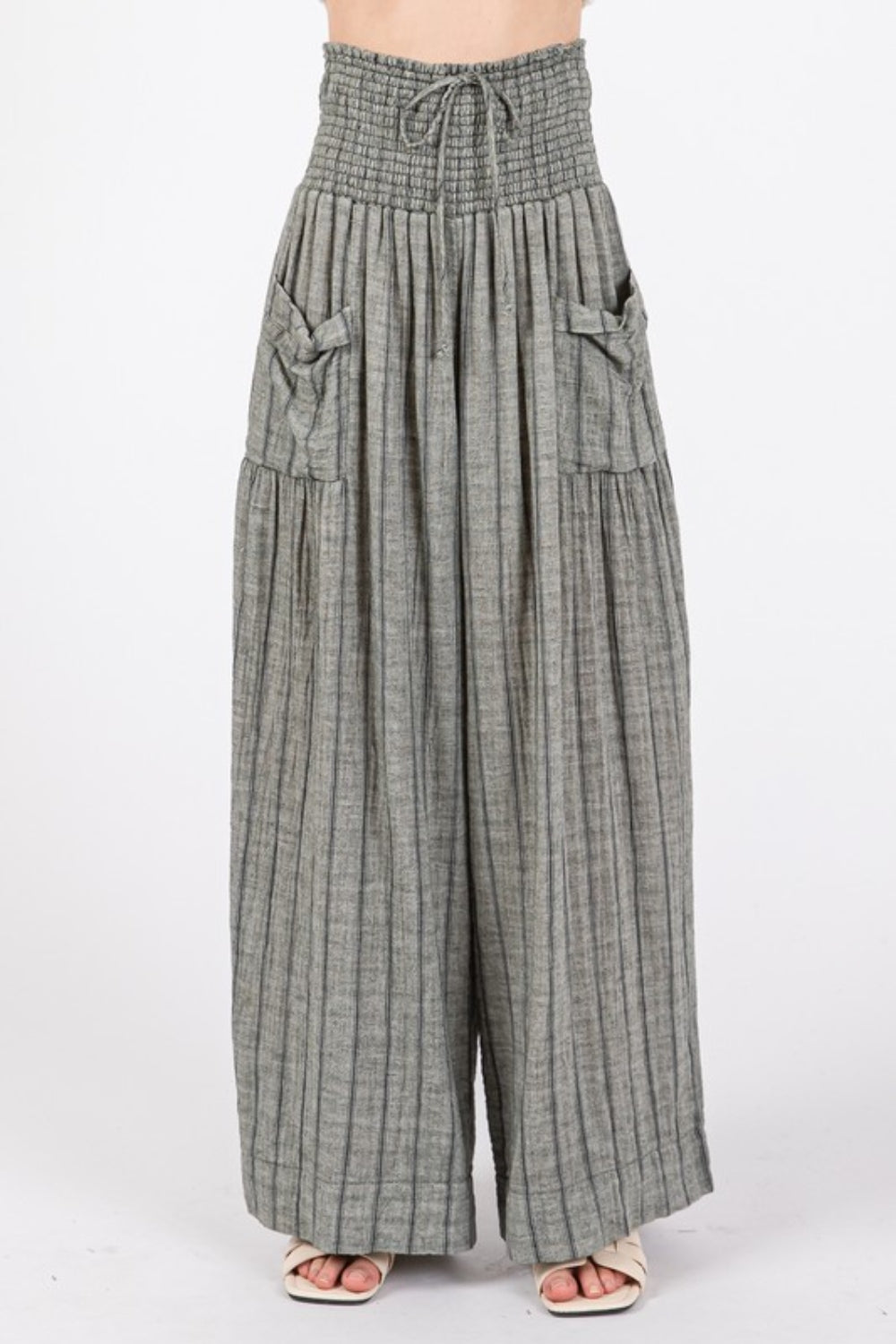 SAGE + FIG Cotton Gauze Wash Stripe Pants free shipping -Oh Em Gee Boutique