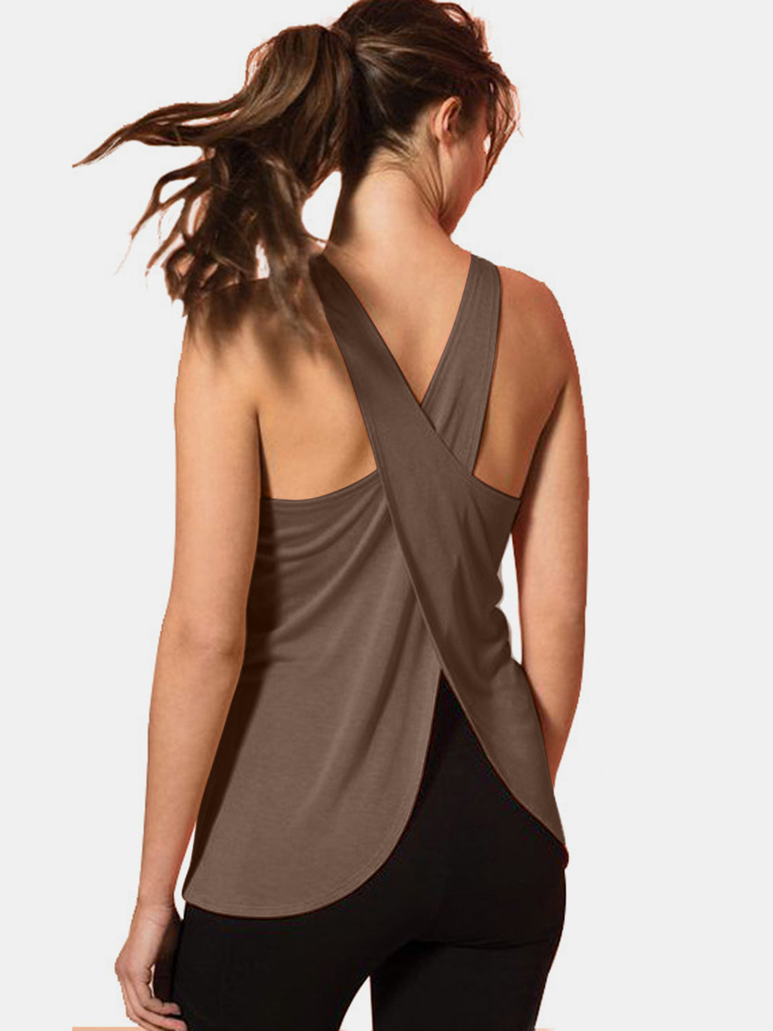 Crisscross Scoop Neck Active Tank free shipping -Oh Em Gee Boutique