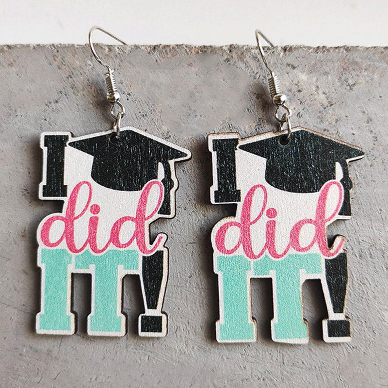 School Theme Wooden Dangle Earrings free shipping -Oh Em Gee Boutique