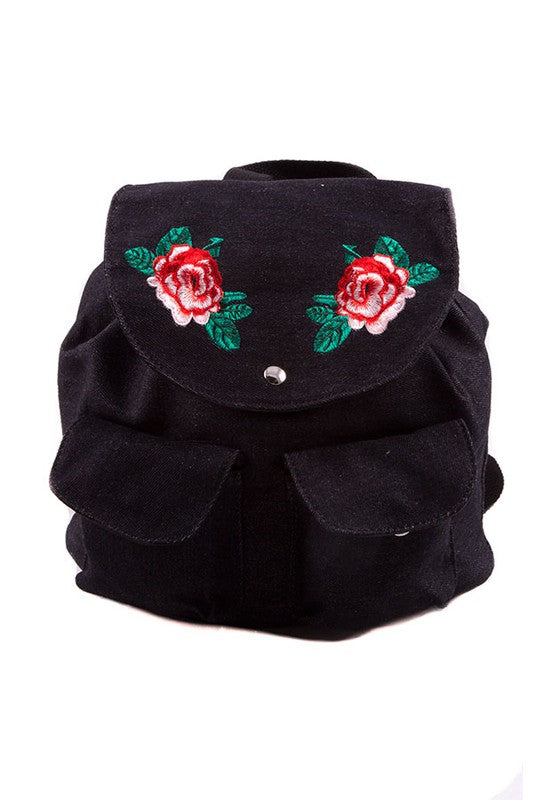 Floral Embroidery Backpack free shipping -Oh Em Gee Boutique