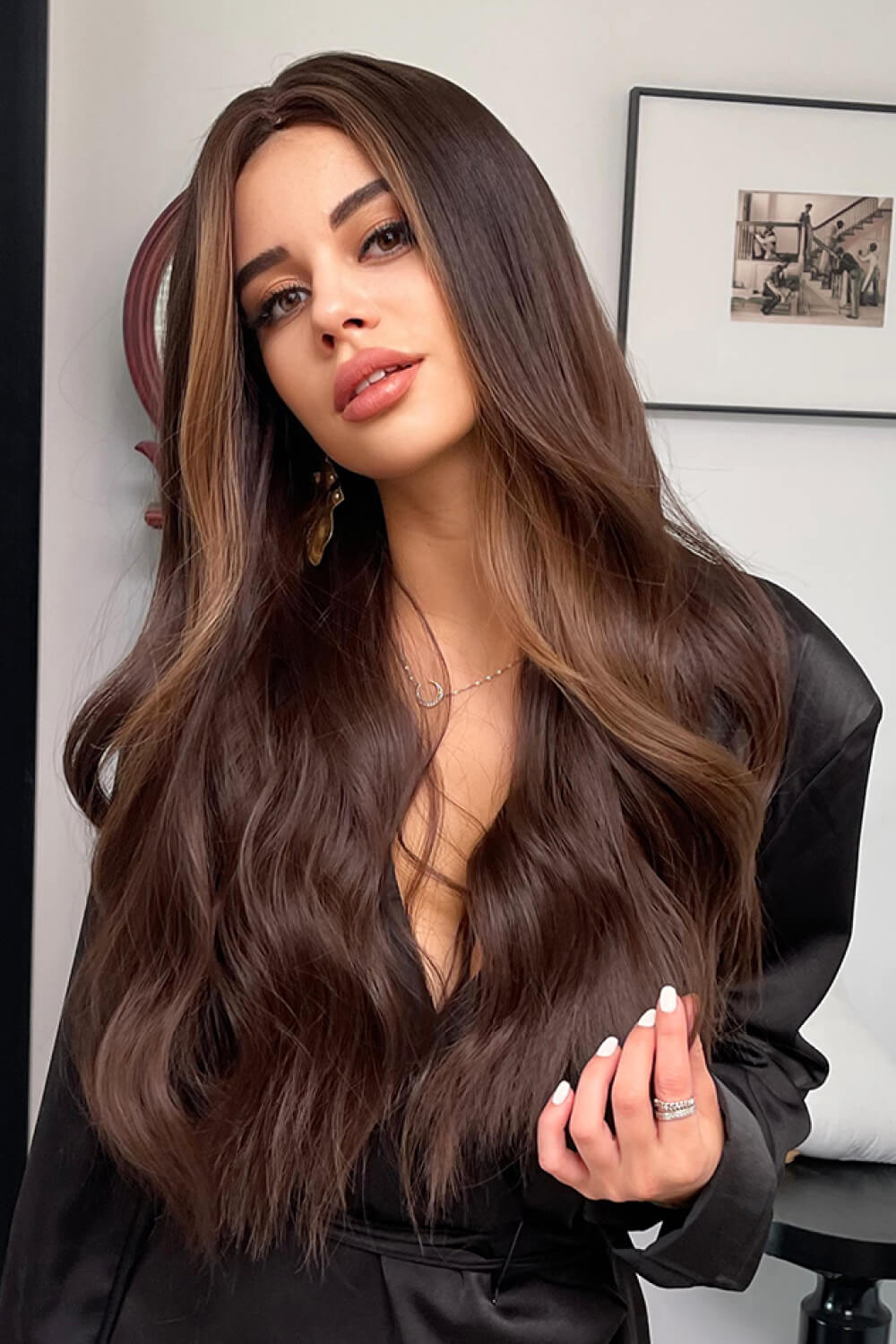 Full Machine Long Wave Synthetic Wigs 26'' free shipping -Oh Em Gee Boutique