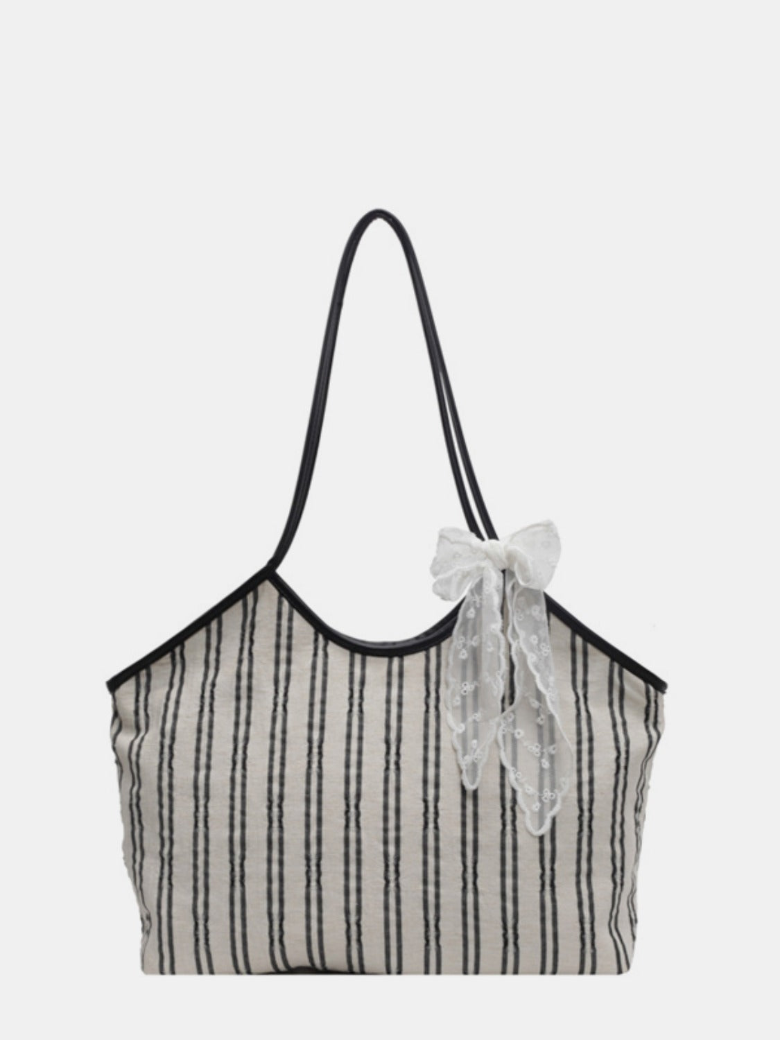 Striped Canvas Tote Bag free shipping -Oh Em Gee Boutique