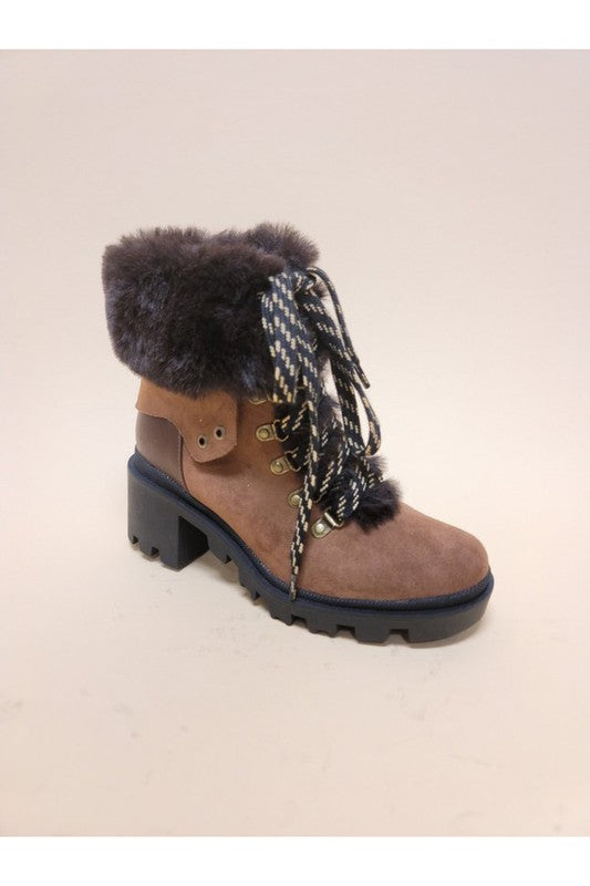 Vini-Fur Combat Booties free shipping -Oh Em Gee Boutique