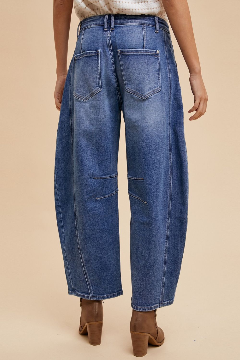 Annie Wear Mid Rise Barrel Leg Jeans with Pockets free shipping -Oh Em Gee Boutique