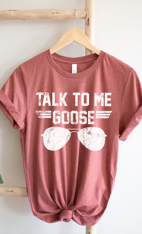 Talk to Me Goose White Ink Graphic Tee PLUS free shipping -Oh Em Gee Boutique