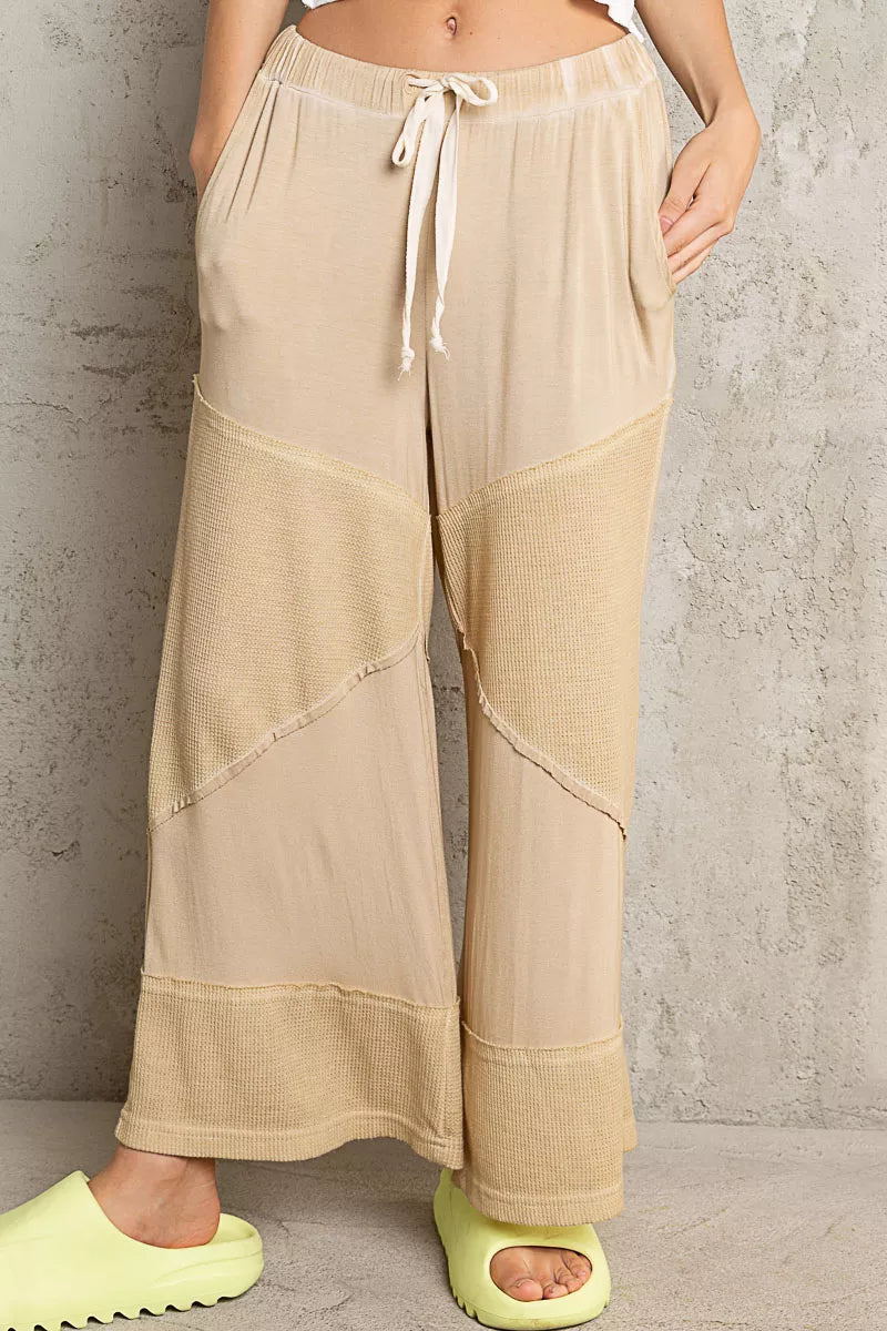 POL Elastic Waistband Wide Leg Pants with Drawstring free shipping -Oh Em Gee Boutique