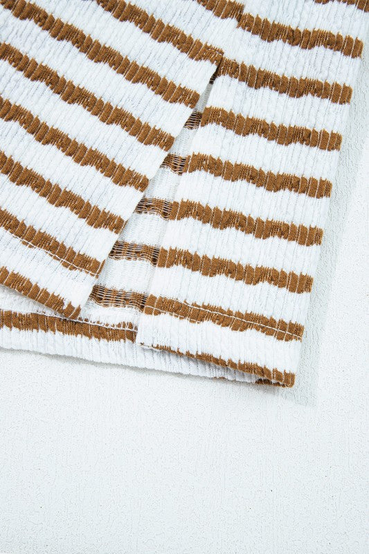 Plus Size Stripe V-Neck Pullover and Drawstring Pants Set free shipping -Oh Em Gee Boutique