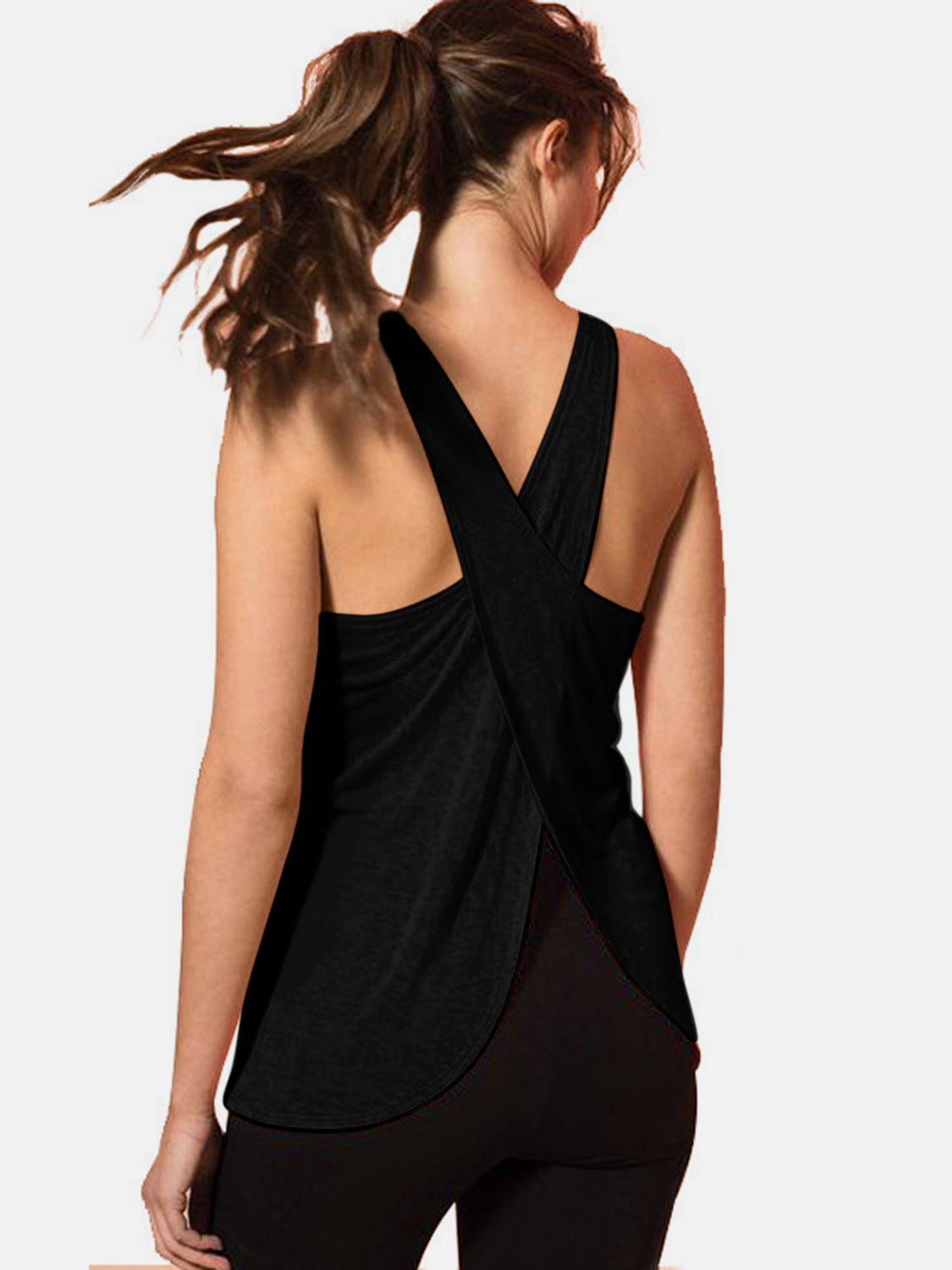 Crisscross Scoop Neck Active Tank free shipping -Oh Em Gee Boutique