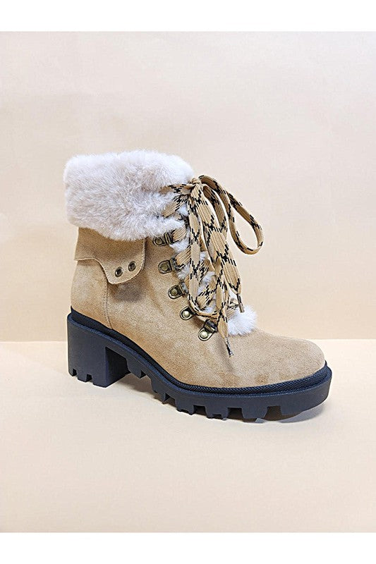 Vini-Fur Combat Booties free shipping -Oh Em Gee Boutique