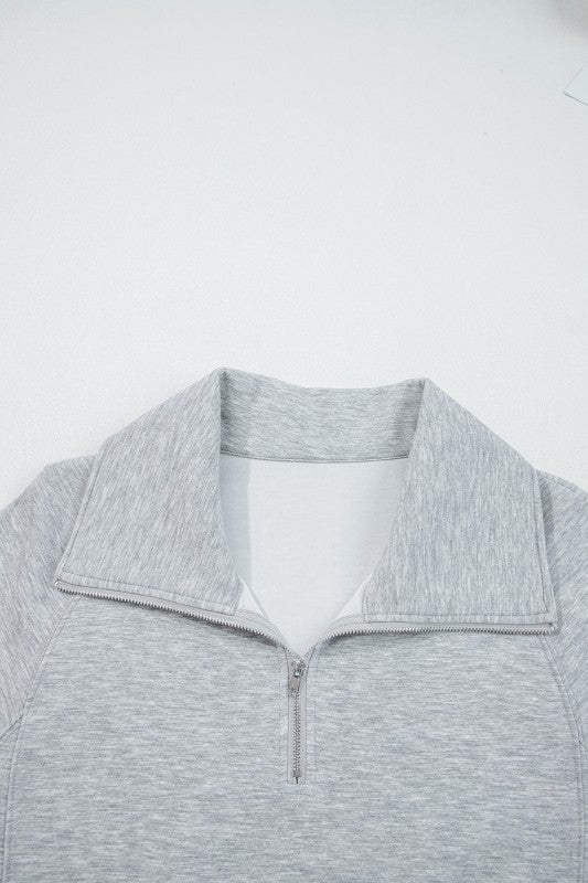 Solid Quarter-Zip Top and Drawstring Pants Set free shipping -Oh Em Gee Boutique