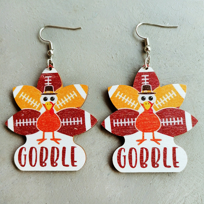 Thanksgiving Turkey Drop Earrings free shipping -Oh Em Gee Boutique