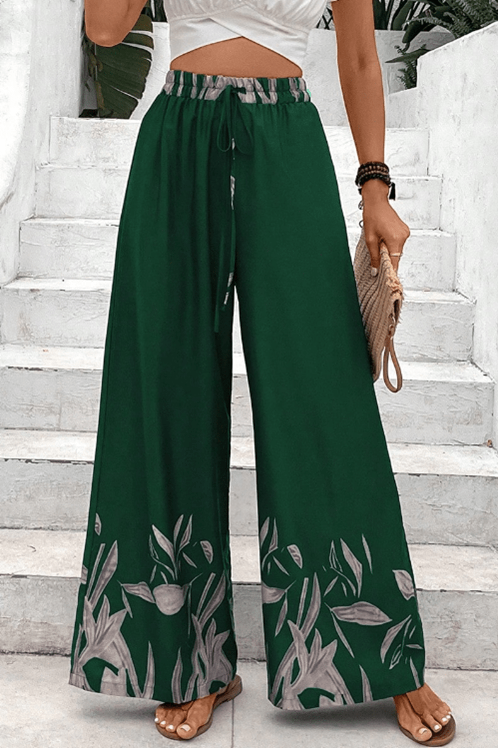 Honey Drawstring Tie High Waist Relax Fit Long Pants free shipping -Oh Em Gee Boutique