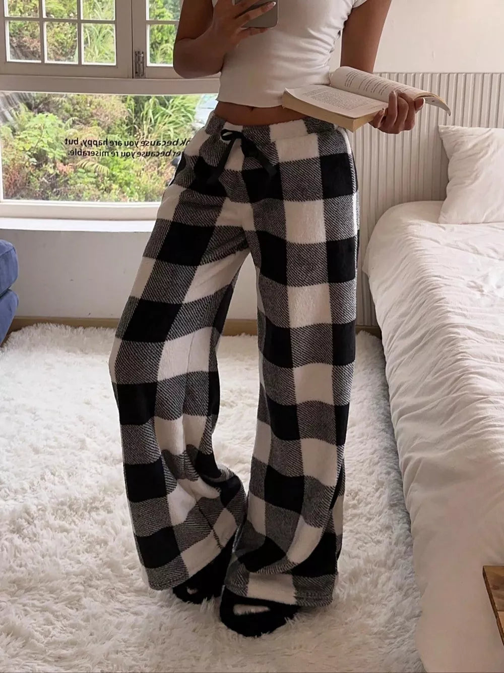 Wide Leg Plush Pants free shipping -Oh Em Gee Boutique