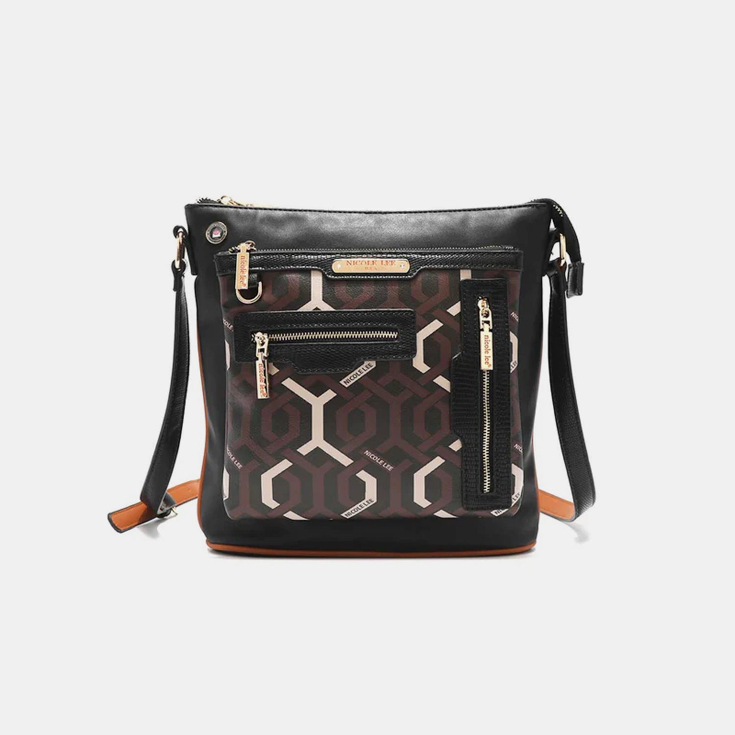 Nicole Lee USA Geometric Pattern Crossbody Bag free shipping -Oh Em Gee Boutique