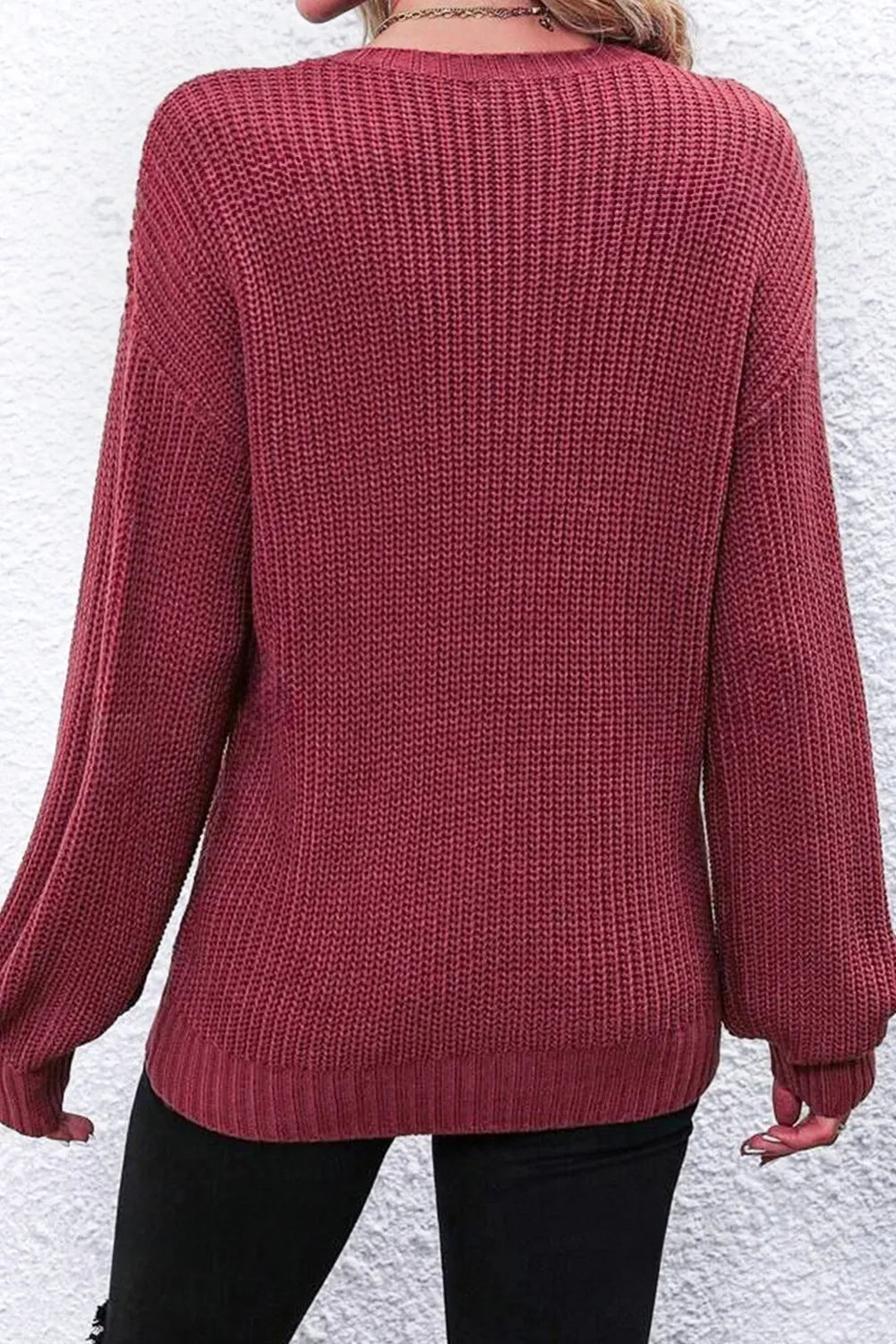 THANKSGIVING Round Neck Long Sleeve Sweater free shipping -Oh Em Gee Boutique