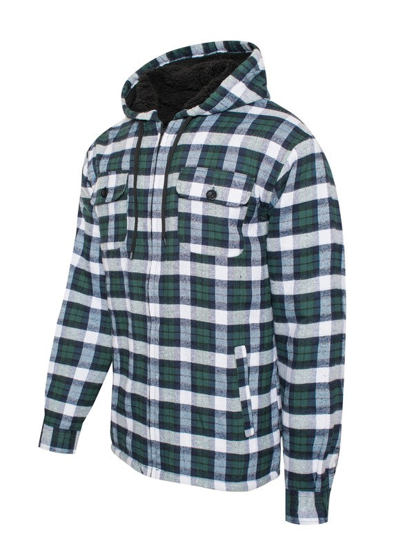 Men's Flannel Sherpa Lining Jacket free shipping -Oh Em Gee Boutique