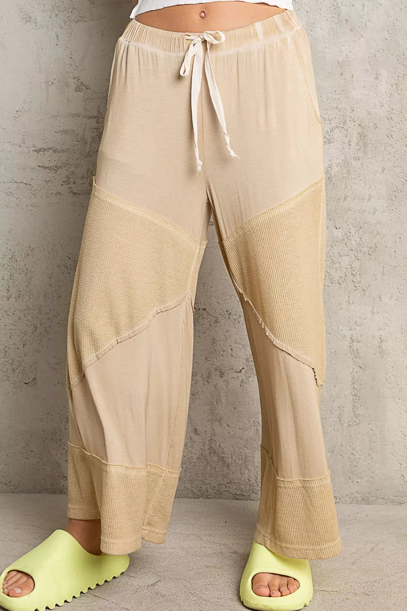 POL Elastic Waistband Wide Leg Pants with Drawstring free shipping -Oh Em Gee Boutique