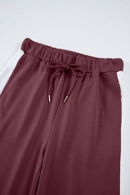 Varsity Stripe Patchwork Pullover and Pant Set free shipping -Oh Em Gee Boutique