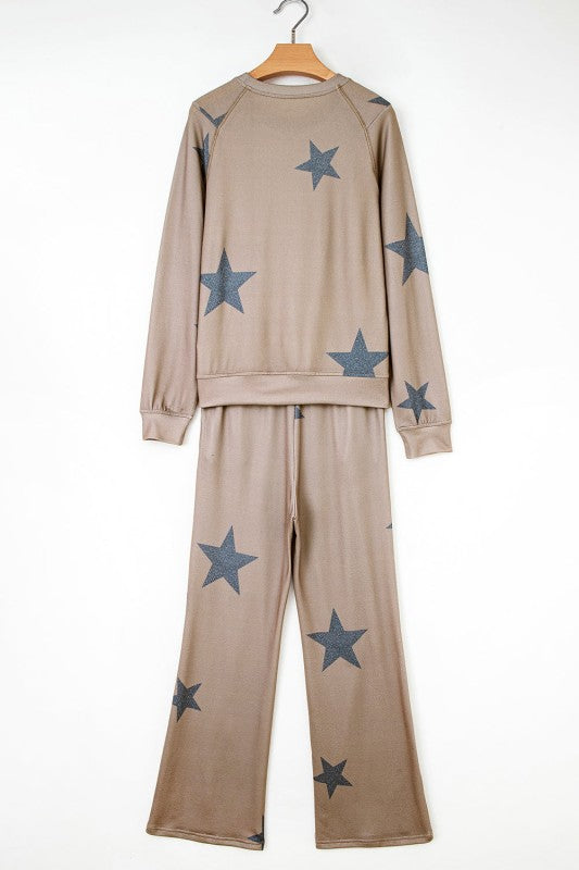 Star Top and Pants Lounge Set free shipping -Oh Em Gee Boutique