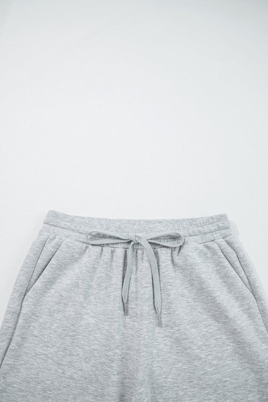 Solid Quarter-Zip Top and Drawstring Pants Set free shipping -Oh Em Gee Boutique