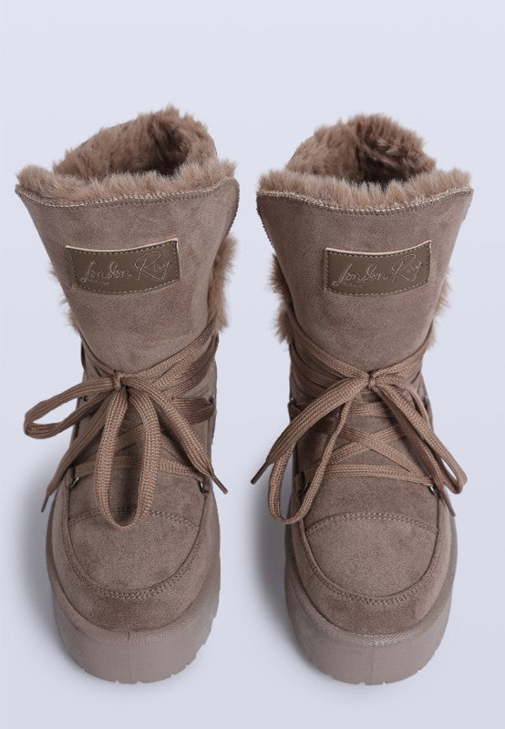 Noaya Chunky Faux Fur Snow Boots free shipping -Oh Em Gee Boutique