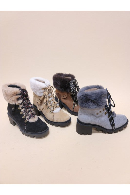 Vini-Fur Combat Booties free shipping -Oh Em Gee Boutique