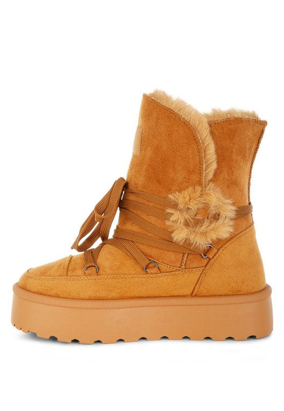 Noaya Chunky Faux Fur Snow Boots free shipping -Oh Em Gee Boutique