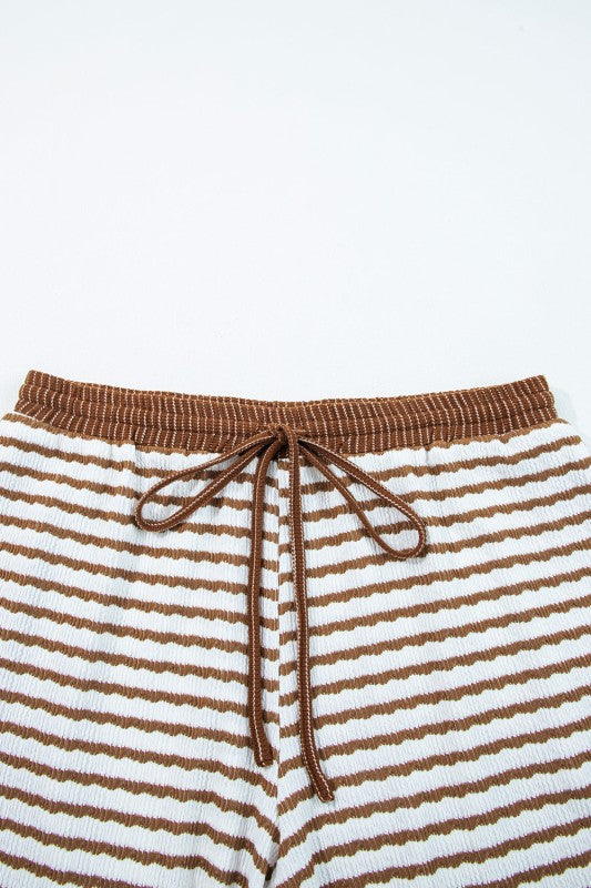 Plus Size Stripe V-Neck Pullover and Drawstring Pants Set free shipping -Oh Em Gee Boutique