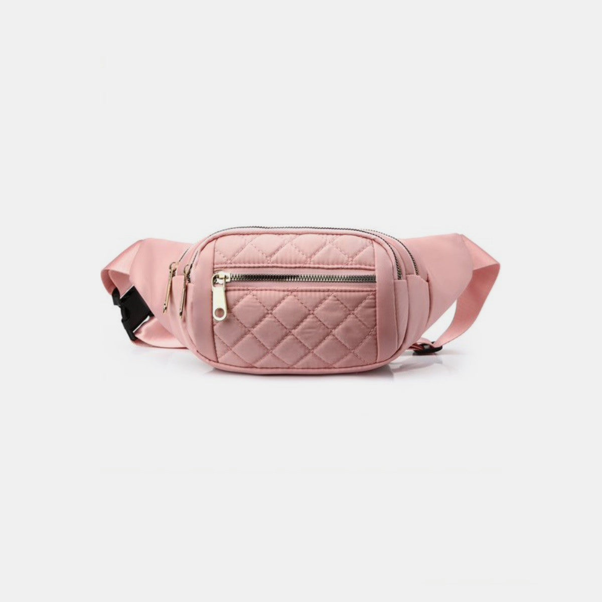 Zenana Quilted Multi Pocket Waist Belt Bag free shipping -Oh Em Gee Boutique