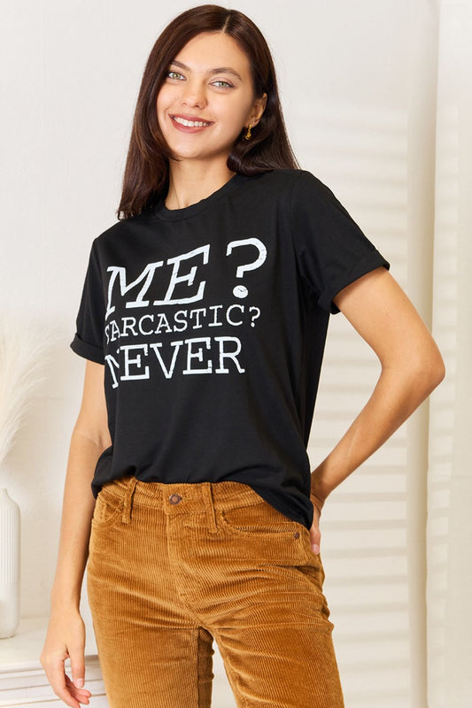Simply Love Letter Graphic Round Neck T-Shirt free shipping -Oh Em Gee Boutique