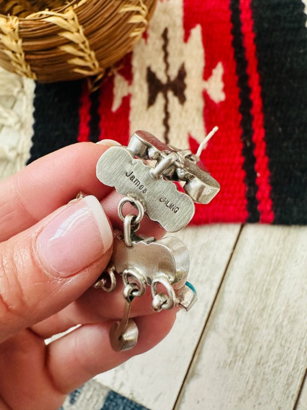 Navajo Multi Stone & Sterling Silver Chandelier Dangle Earrings free shipping -Oh Em Gee Boutique