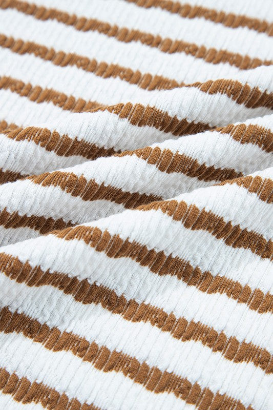 Plus Size Stripe V-Neck Pullover and Drawstring Pants Set free shipping -Oh Em Gee Boutique