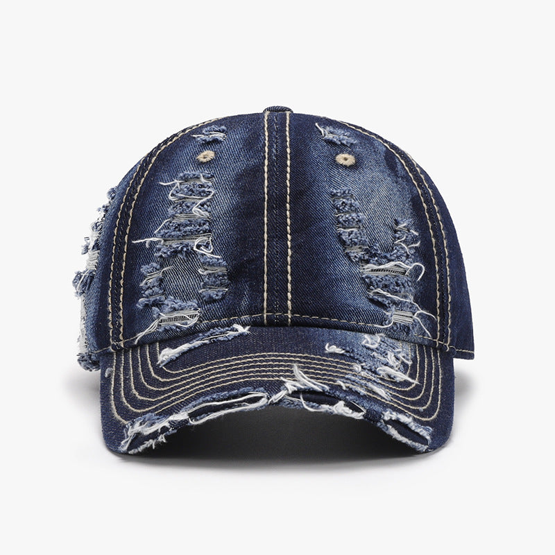 Distressed Adjustable Cotton Baseball Cap free shipping -Oh Em Gee Boutique