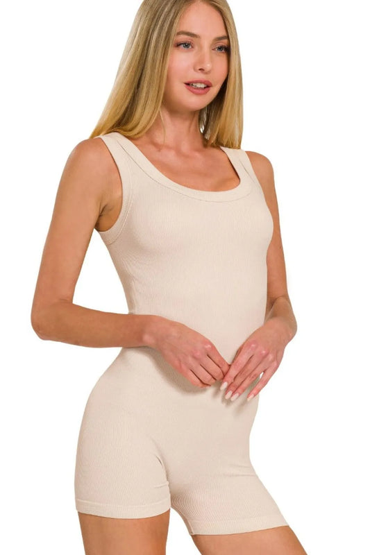 Zenana Ribbed Seamless Bodysuit free shipping -Oh Em Gee Boutique
