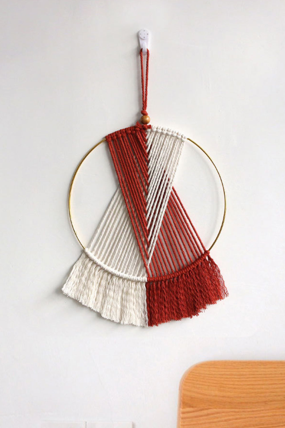 Contrast Fringe Round Macrame Wall Hanging free shipping -Oh Em Gee Boutique